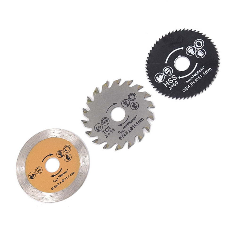 3PCS 54.8MM Mini Circular HSS TCT Cutting Rotary Tool for Concrete
