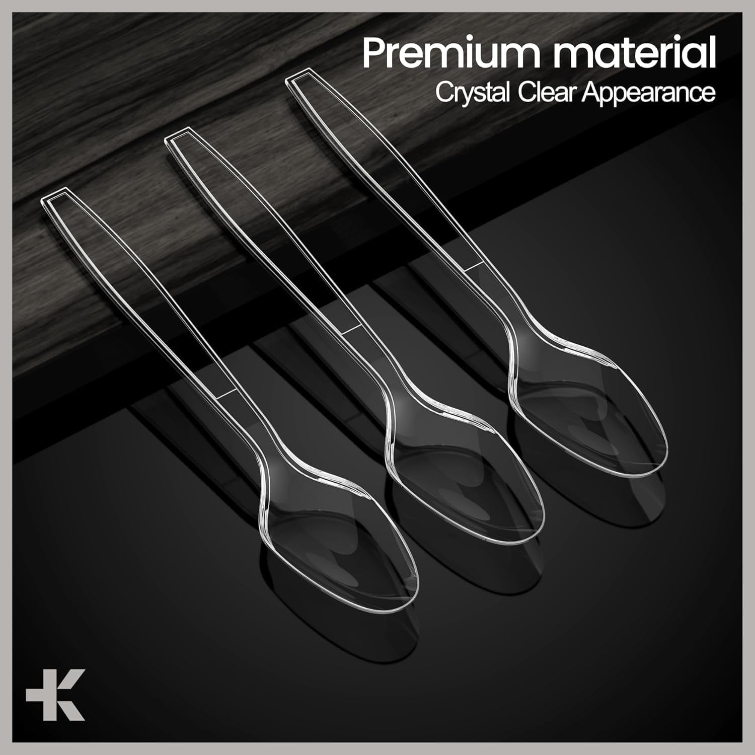 Bakken 720-Piece Spoons Heavy Duty Disposable Cutlery Set, Heat-Resistant, Reusable Clear Plastic Utensils