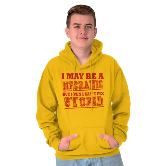 Mechanic Cant Fix Stupid Rude Honest Hoodie Hooded Sweatshirt Men Brisco Brands 2X