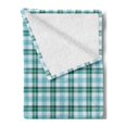 thumbnail image 2 of Turquoise Soft Flannel Fleece Throw Blanket, Abstract Checkered Squares Pattern Ornamental Geometric Tartan, Cozy Plush for Indoor and Outdoor Use, 60" x 80", Sea Green Pale Blue, by Ambesonne, 2 of 5