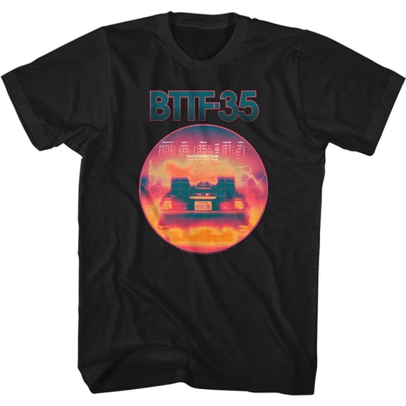 Back To The Future BTF 35 Neon Black Adult T-Shirt