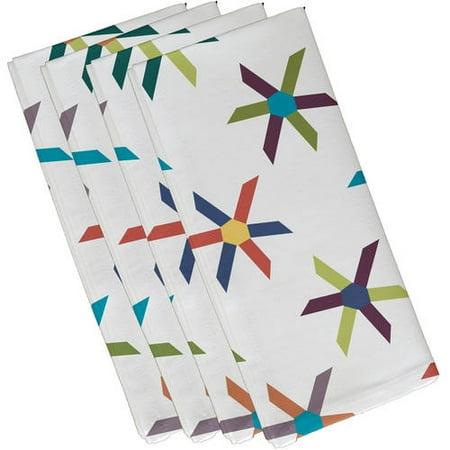 Simply Daisy 19  x 19  Pinwheel Pop Geometric Print Napkins  Set of 4