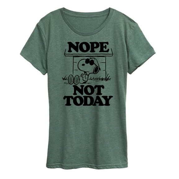 Peanuts - Joe Cool Nope Not Today - Women's Short Sleeve Graphic T-Shirt