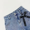 thumbnail image 4 of Womens High Waisted Denim Shorts Distressed Fashion Bow Tie Belt Bermuda Shorts with Pockets 2026 Summer Beach Casual Loose Shorts, 4 of 8