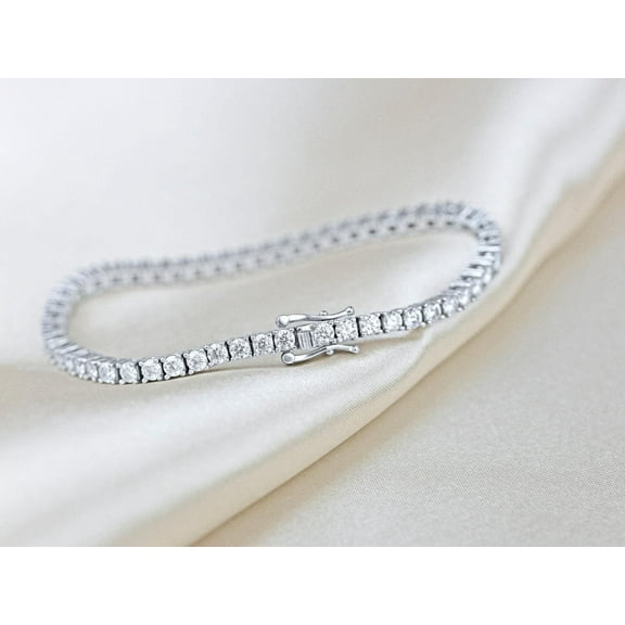 7Ct Round Cut Lab Created Diamond Women's Tennis Bracelet 14k White Gold Plated