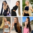 thumbnail image 6 of Synthetic 34 Inch Long Straight Ponytail Hair Extensions Natural Brown Wrap Around Clip In Pony Tail Hairpiece For Women, 6 of 10
