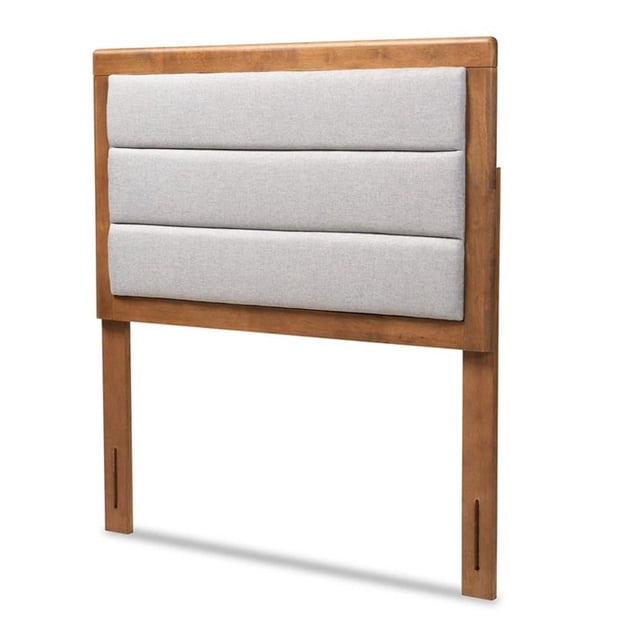 Baxton Studio Dexter Light Gray and Brown Finished Wood Twin Size Headboard