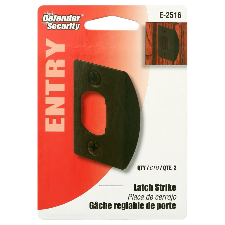Door Latch Strike Plate, Steel Construction, Classic Bronze Finish Door Latch Strike Plate, Steel Construction, Classic Bronze Finish