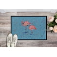 thumbnail image 2 of Flamingo on Blue Speckle Door Mat 8566 Doormat, 2 of 4