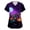 Dark Purple,#136, variant on Scrub Tops for Women Halloween Short Sleeve Funny Halloween Ghost Pumpkin Printed Horror Scrubs Spooky V Neck Scrub Shirts Medical Nurse Workwear Nursing Uniform with Pockets,L
