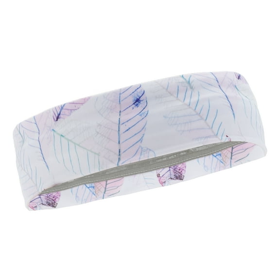 Unique Bargains 1 Pc Breathable Headband Printed Sweat Headband for Sport Pink White