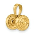 thumbnail image 5 of Real 14kt Yellow Gold 3-D Single Barbell Pendant; for Adults and Teens; for Women and Men, 5 of 5