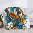 thumbnail image 3 of Naloa Spring Butterfly Flowers Flannel Fleece Throw Blanket for Bed Couch, Thick Blanket - All Seasons Suitable for Women, Men and Kids-50"x40", 3 of 6
