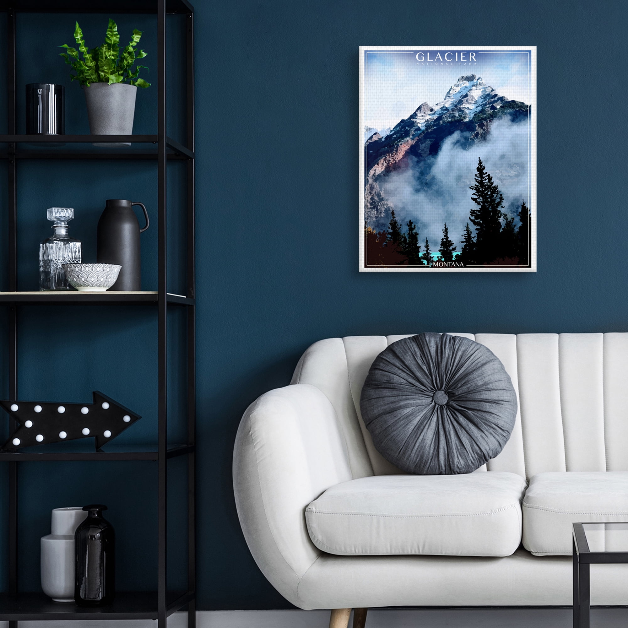 Glacier National Park by Old Red Truck Canvas Art
