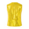 thumbnail image 2 of TSSOE Kids Girls Boys Glittery Sequined Vest Jacket Hip-Hop Street Dance Wear Stage Performance Gold&Yellow 130, 2 of 5