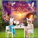 thumbnail image 4 of Pintura de fondo de Pascua con diseños de huevos y conejitos, ideal para fiestas o como accesorio fotográfico para celebraciones de Pascua en interiores y exteriores. Decoración del hogar, decoración, 4 of 5
