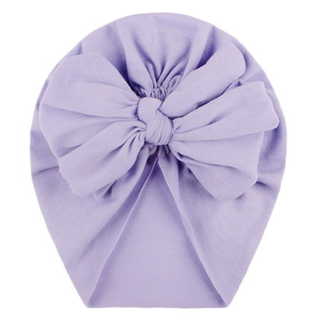

Toddler Kids Baby Boys Girls Solid Bow Knotted Hat Beanie Headwear Accessories