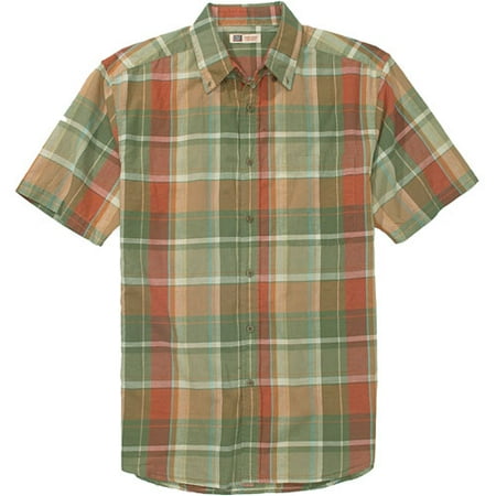 Faded Glory - Big Men's Short-Sleeved Madras Plaid Shirt