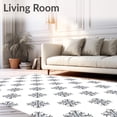 thumbnail image 2 of ODIKA 3'x5' Machine Washable Non-Slip Area Rug, Compact Skirt Featuring Delicate Snowflake Motifs High Traffic Rug, White, 739026, 2 of 7