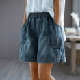 thumbnail image 4 of ABATAB Womens Jean Shorts Casual Loose Fit Denim Shorts Wide Leg Elastic Waisted Fashion Denim Shorts with Deep Pockets, 4 of 6