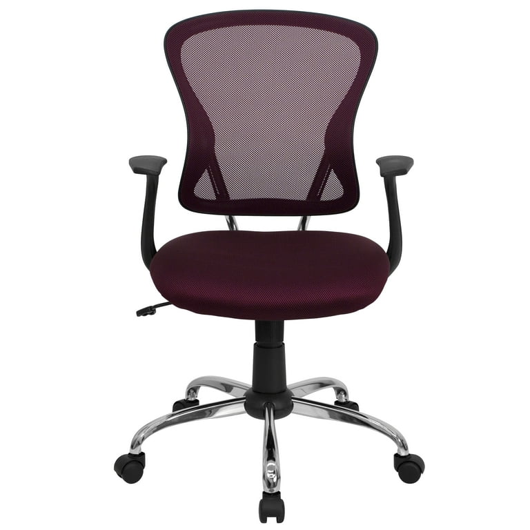 Mid-Back Yellow Mesh Padded Swivel Task Office Chair with Chrome Base