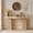 Nature Oak, variant on Homieasy 47'' Farmhouse Console Table with Charging Station & LED Lights, Narrow Entryway Table for Entryway, Living Room, White