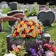 thumbnail image 4 of Flower Saddle Large Artificial Cemetery Flowers For Cemetery Memorial Flowers For Outdoor Decorations,Outdoor Artificial Flowers, 4 of 5