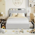 thumbnail image 7 of Eastvita Queen Size Boucle Upholstered Platform Bed Frame - Storage Drawers & Bookcase Headboard, Noise-Free, Grey, 7 of 7