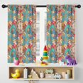 thumbnail image 5 of Blackout Kids Curtains,Multicolor Ethnic Floral Pattern Childrens Insulated Curtains Set Of 2,Bedroom Essentials,Toddler Room Decor 42x54in(106x137cm), 5 of 5