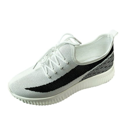 

Women s Fashion Mesh Wedge Ladies Lace Up Casual Breathable Shoes