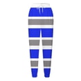 thumbnail image 5 of Puntoco Moda Casual Para Mujer Bolsillos Estampados A Rayas Cintura Elástica Con Cordón Leggings Pantalones Deportivos Pantalones Azul M, 5 of 5