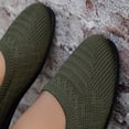thumbnail image 6 of Women's Lightweight Ballet Flat Shoes Wedge Solid Color Slip On Low Top Dress Shoes Breathable Knit Barefoot Shoes Green Size 9.5, 6 of 7