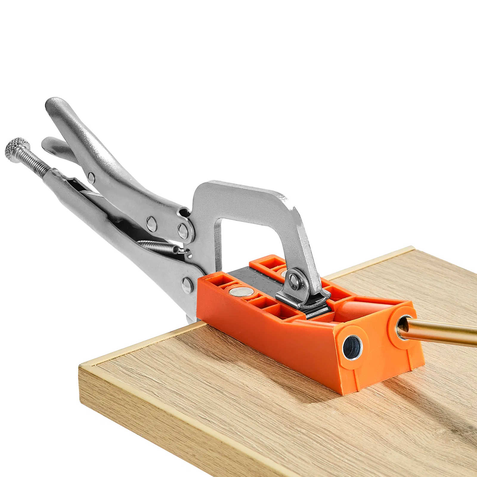 56-Piece Pocket Hole Jig Set with 9" C-Clamp,Step Drill,Wrench,Square Drive Bit,Drill Stop Ring,Screws-Ideal for DIY Carpentry Projects