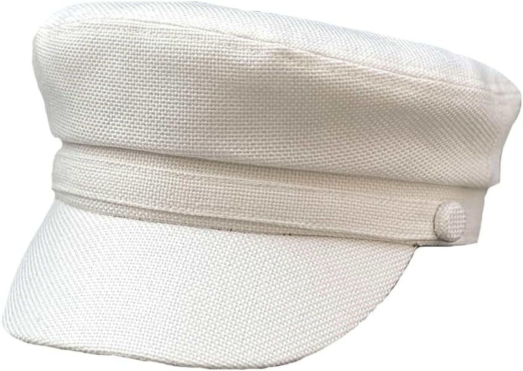 SikaFu Men Cotton Newsboy Cap Solid Captain Sailor Hat Flat