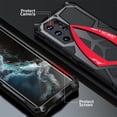 thumbnail image 3 of for Samsung Galaxy s22 Ultra case (5G 6.8 inch 2022) Metal Rugged Heavy Duty The Inner Silicone  Cover with Camera Protection Shockproof Phone Case Funda Military Grade Black red, 3 of 6