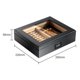 thumbnail image 2 of Caja humidificadora de puros negra brillante Estuche de madera para puros con humidificador higrómetro Humidores para puros COHIBA Negro, Negro, 2 of 5