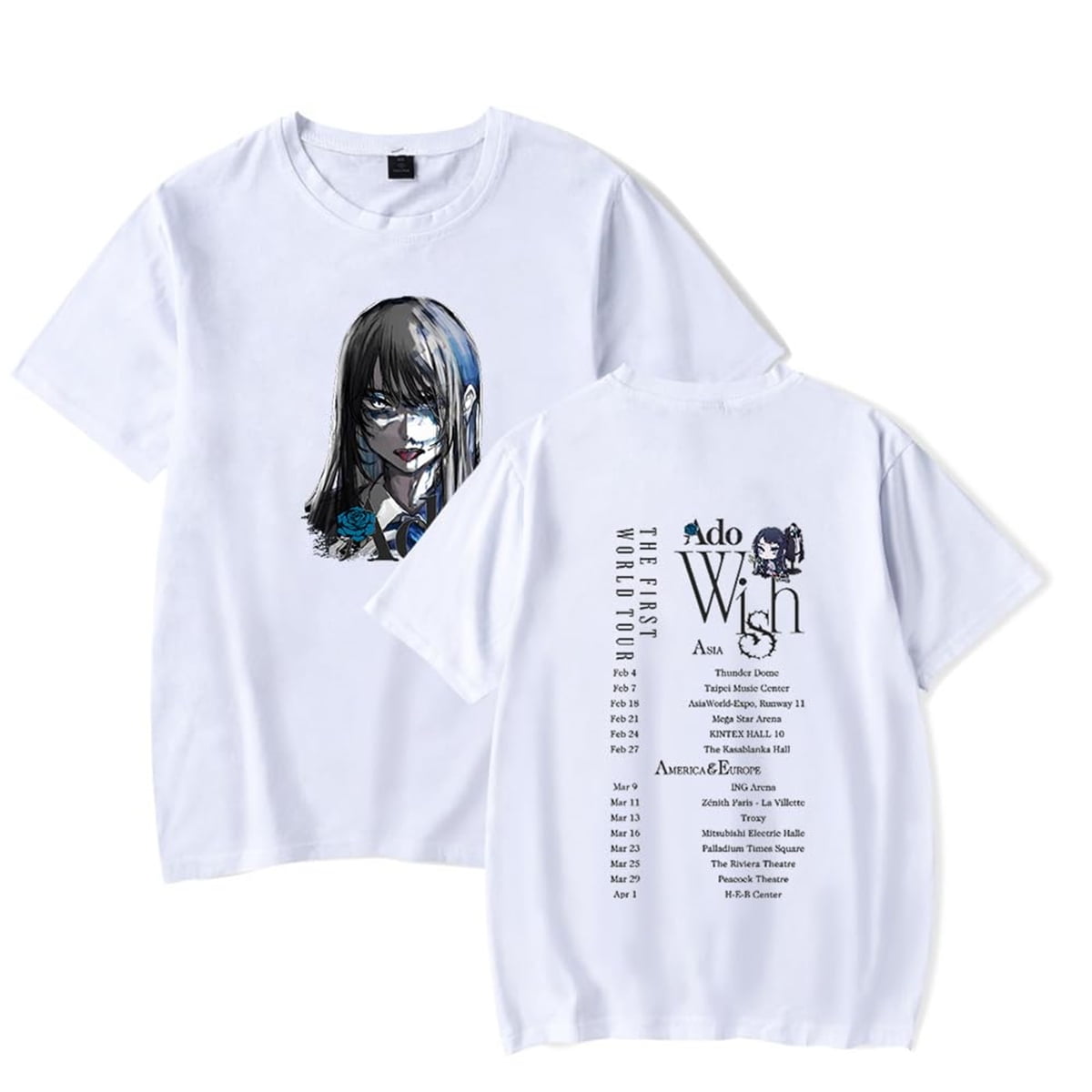 ADO Wish World Tour Merch T-Shirt Women/Men Summer Cosplay