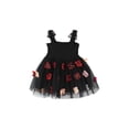 thumbnail image 4 of JDQJBZ Baby Girl Short Sleeve Dress Solid Color Floral Applique With Hat Summer Outfit, 4 of 4