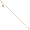 thumbnail image 2 of TheJewelryHut Designer 14k Oval Link Chain with Diamond-cut Heart Cage 9in Plus 1in Ext Anklet, 2 of 3