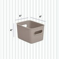 thumbnail image 2 of Superio Ribbed Collection - Decorative Plastic Open Home Storage Bins Organizer Baskets, Small Taupe (1 Pack) Container Boxes for Organizing Closet Shelves Drawer Shelf 1.5 Liter, 2 of 5