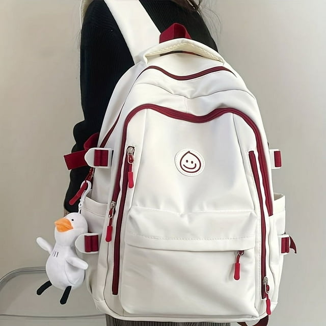 High School Essentials: Waterproof, High-Capacity Backpack with Secure Zipper & Utility Pocket - Stylish & Durable