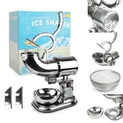 WYZworks Commercial Heavy Duty 440lb/h Sno Snow Cone Ice Shaver Shaved Icee Maker Machine Stainless Steel