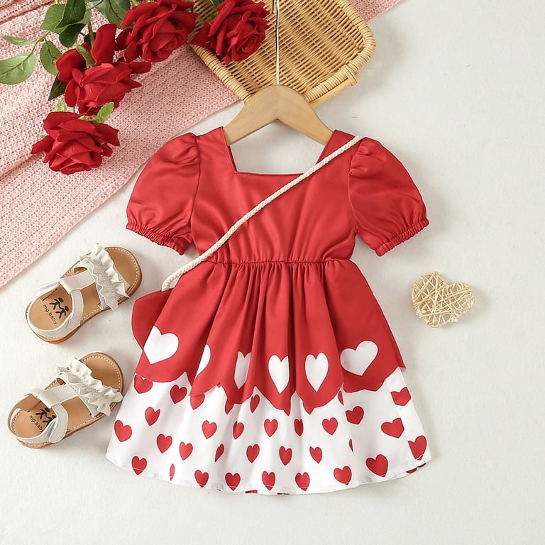 valentines birthday dress Baby Girls Day Sleeveless Back Dress Princess Party Dresses Cute Photoshoot Clothes Girl Valentine's Day Outfit for Toddler Kids 3T Color:Black & Pink Which dress should I Limited Size Sale The best way to