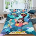 thumbnail image 2 of Steven Universe Conjunto de sábanas temático, trío de piezas, cómodo y amigable con la piel, diseño único, regalo de decoración para el hogar para familiares, amigos y fans,173cm *218cm, 2 of 6