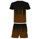thumbnail image 3 of Pantalones cortos de manga corta transpirables para adultos con conjunto de dos piezas de jersey holgado estilo lavado con tinta, 3 of 3
