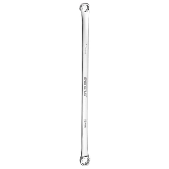 HARFINGTON Double End Box Wrench 13 x 15 mm Metric 12 Point 0 Degree Offset Extra Long Double End Box Ratcheting Wrench CR-V Polished Long Spanner To