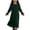 00-Dark Green916, variant on Lullu Girls Casual Abaya Dress Solid Plain Long Sleeve Round Neck Maxi Dress, Sizes 3-12