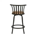 thumbnail image 6 of Swivel Counter Height Bar Stools Set of 2, 24'' Swivel Seat Dining Chairs with Padded Seat & Footrest, Vintage High Bar Stool with Metal Frame for Kitchen Restaurant, 15.20"Lx15.20''Wx32.70"H, Brown, 6 of 7