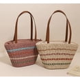 thumbnail image 5 of CoCopeaunts Straw Bag Women Summer Beach Bag Large Straw Tote Bag Handmade Woven Colored Striped Straw Shoulder Bag Handbag, 5 of 5