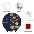 thumbnail image 4 of Balery Space Print Bone China Decorative Plate Ceramic Dinner Plates Art Crafts with Display Stand-6in, 4 of 6